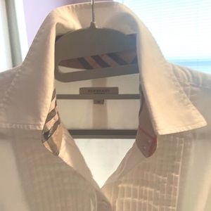 Burberry  M size button down classical white  shirt women